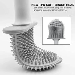 Wall-Mounted Silicone Toilet Brush with Holder