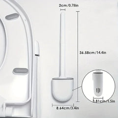 Wall-Mounted Silicone Toilet Brush with Holder