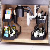 Under-Sink Pull-Out Organizer, 2-Tier Metal