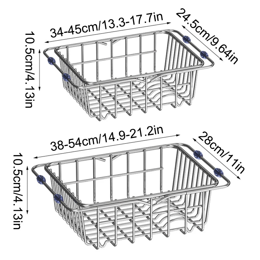 Expandable Over Sink Dish Drying Rack – Stainless Steel