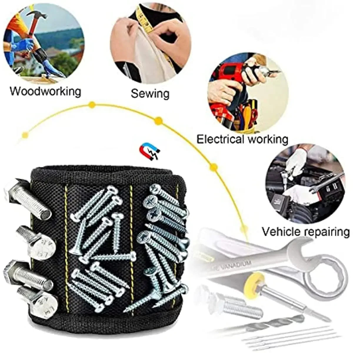 Magnetic Wristband for Screws & Nails