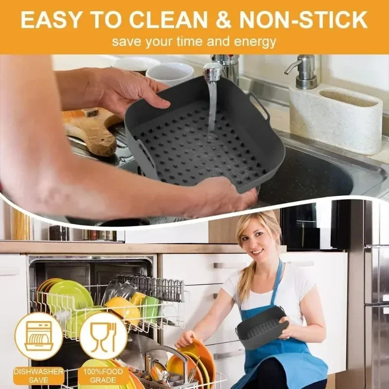 Silicone Air Fryer Liner – Reusable Non-Stick Pot (20CM)