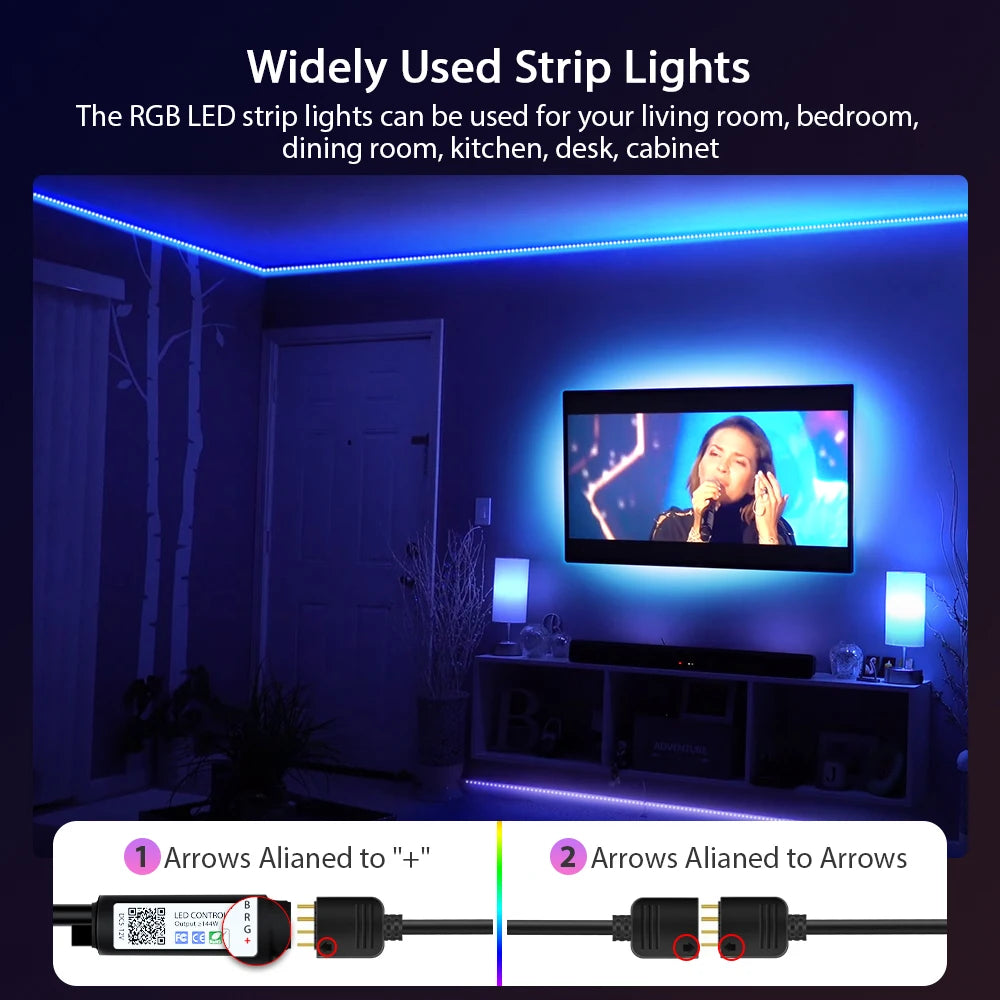 RGB LED Strip Lights – Music Sync Color Changing