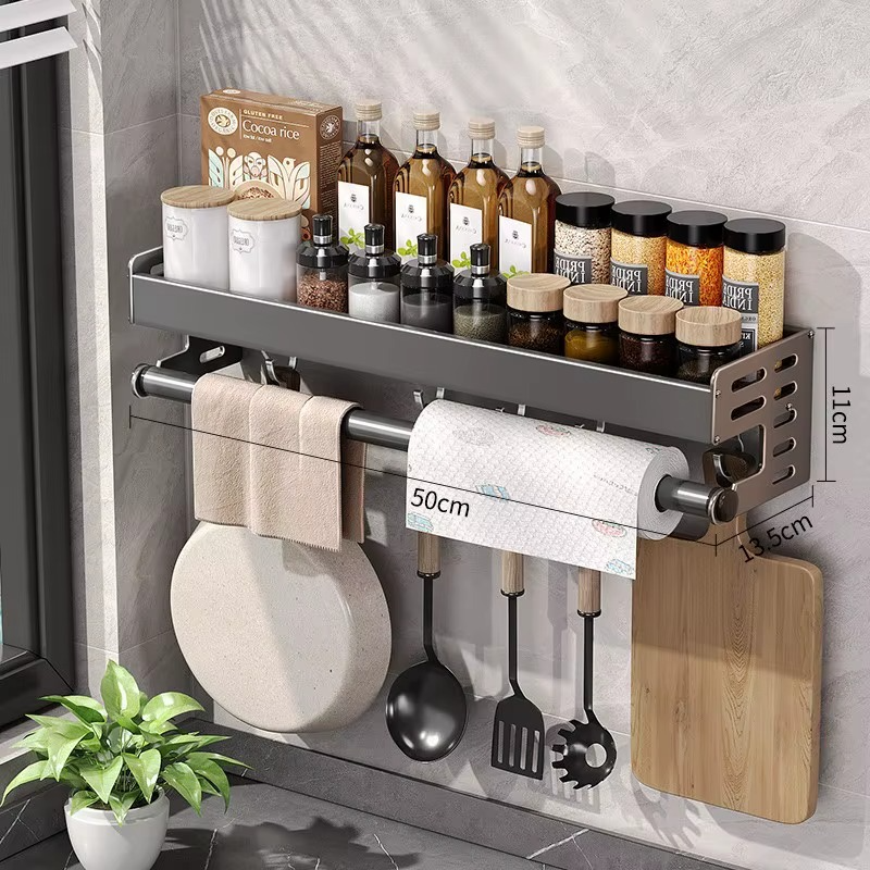 Wall-Mounted Stainless Steel Kitchen Utensil Organizer