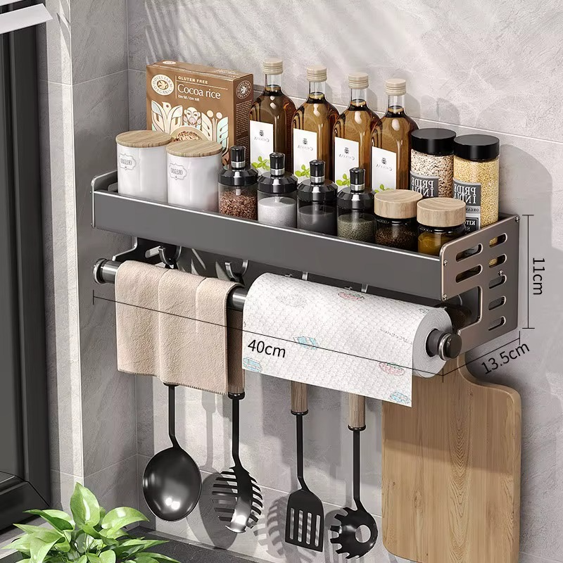 Wall-Mounted Stainless Steel Kitchen Utensil Organizer
