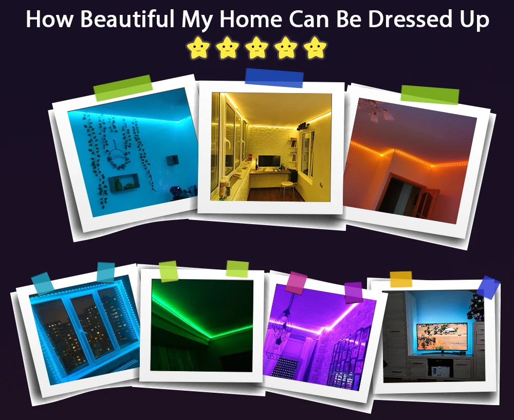 RGB LED Strip Lights – Music Sync Color Changing