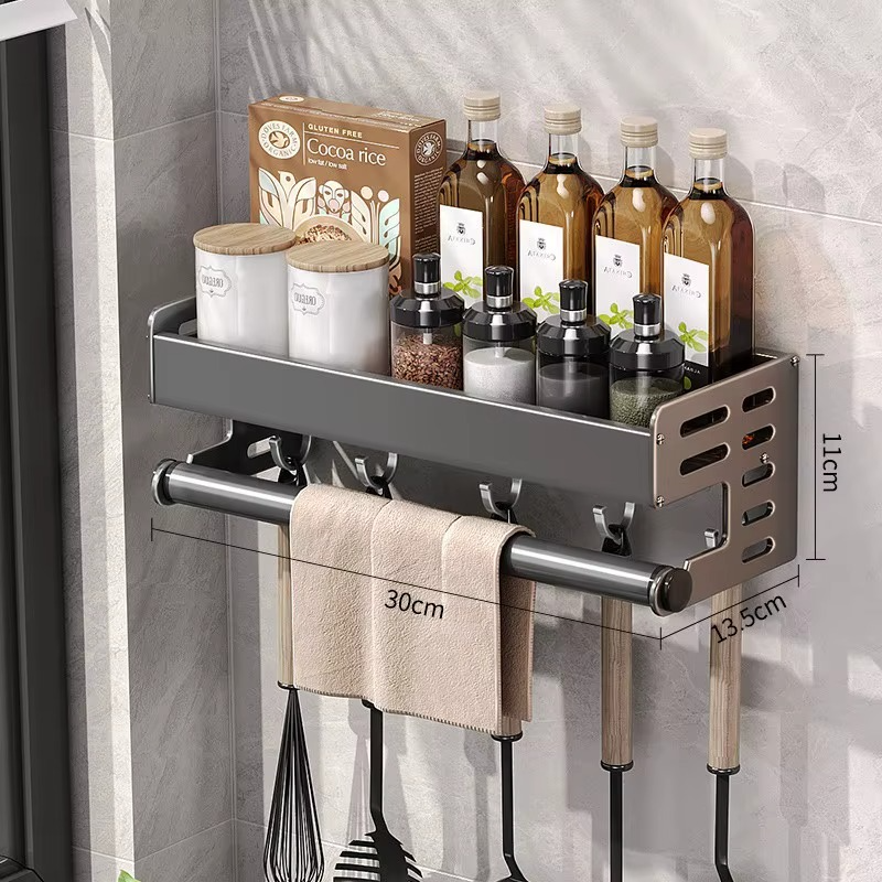 Wall-Mounted Stainless Steel Kitchen Utensil Organizer