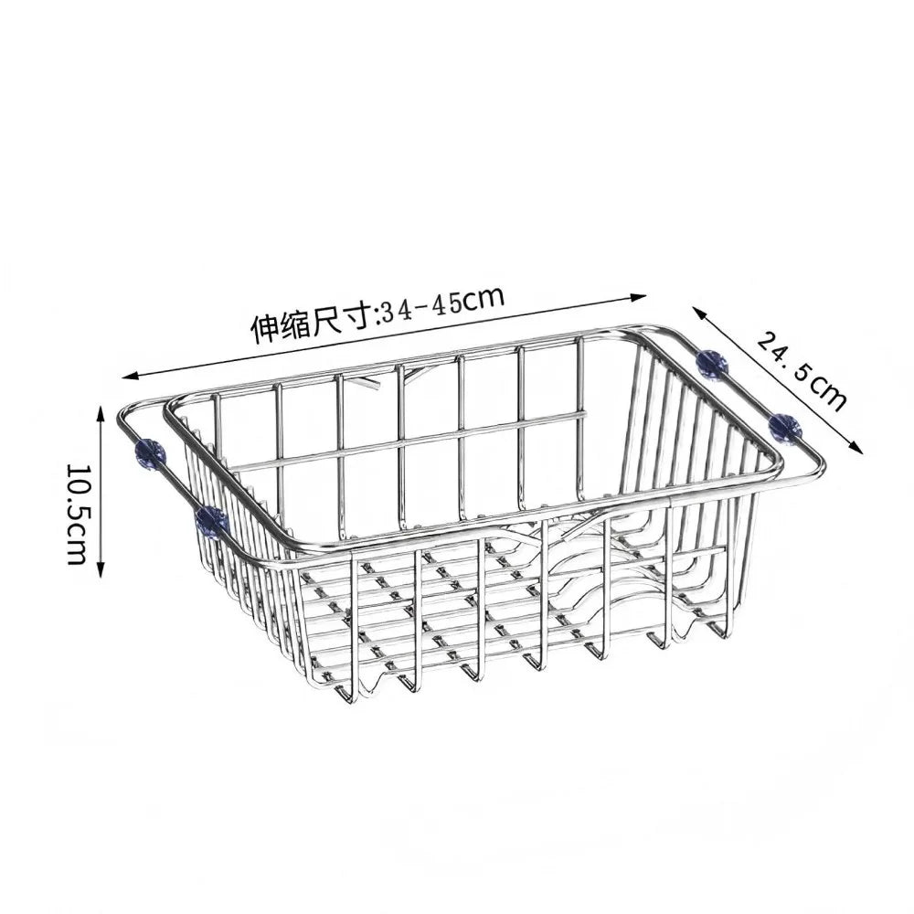 Expandable Over Sink Dish Drying Rack – Stainless Steel