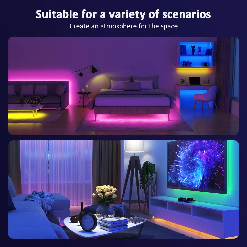 RGB LED Strip Lights – Music Sync Color Changing
