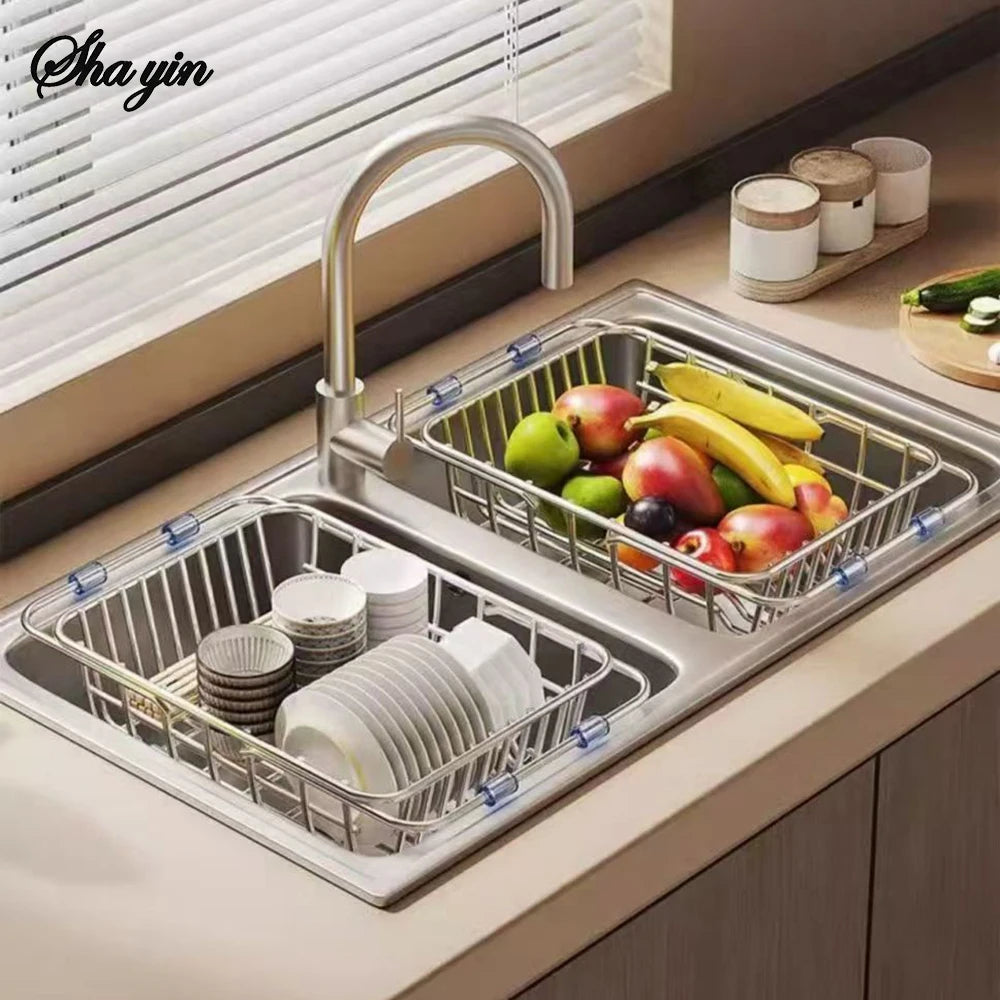 Expandable Over Sink Dish Drying Rack – Stainless Steel | Laymston